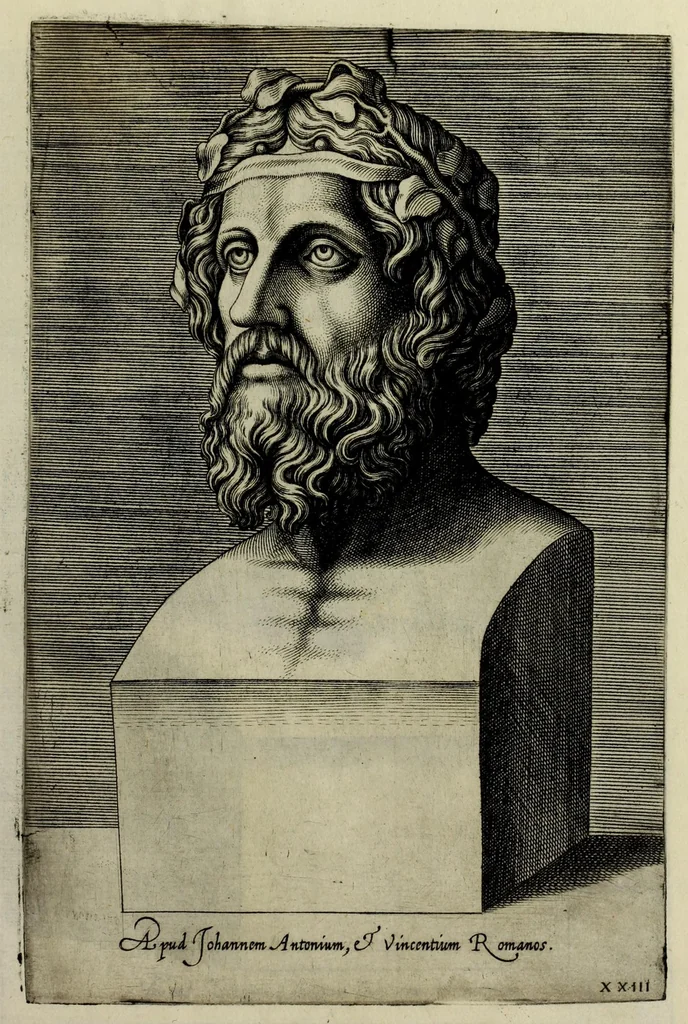 An illustration from Imagines et elogia virorum illustrium et eruditor ex antiquis lapidibus et nomismatib., 1570, leaf 169