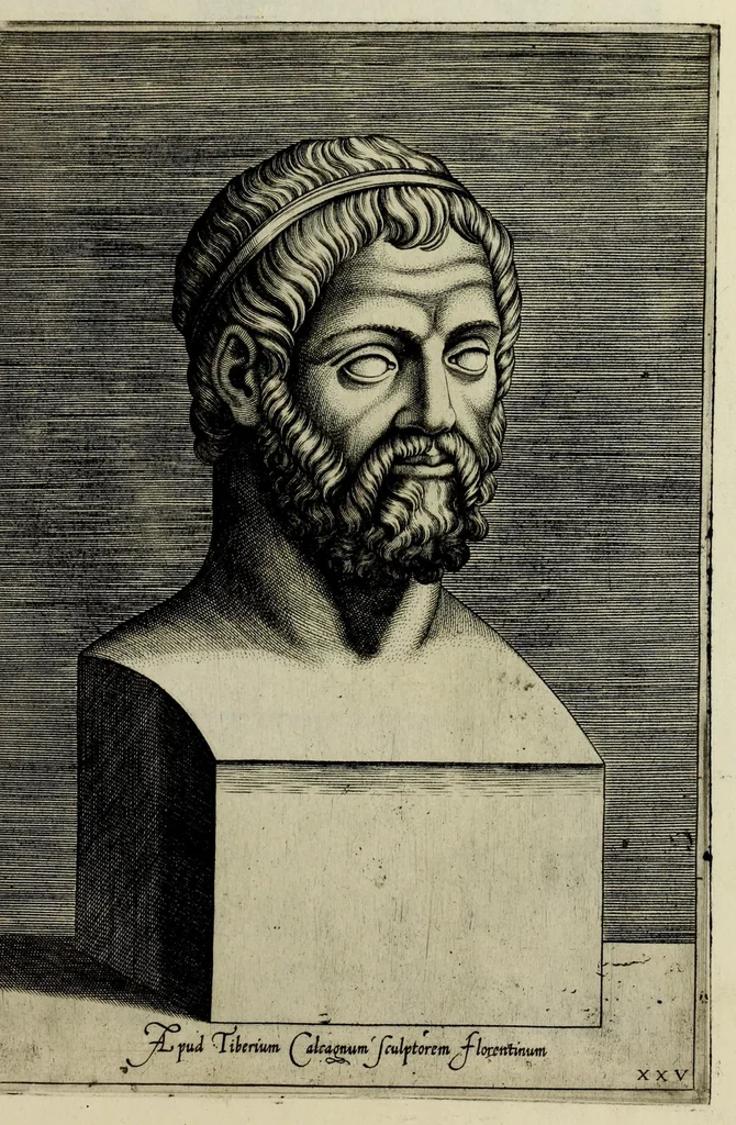 An illustration from Imagines et elogia virorum illustrium et eruditor ex antiquis lapidibus et nomismatib., 1570, leaf 173