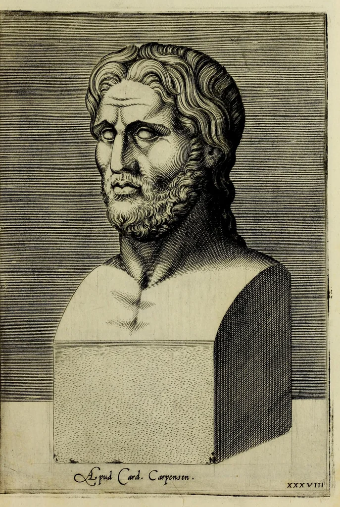 An illustration from Imagines et elogia virorum illustrium et eruditor ex antiquis lapidibus et nomismatib., 1570, leaf 199