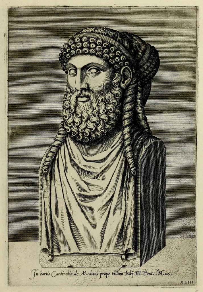 An illustration from Imagines et elogia virorum illustrium et eruditor ex antiquis lapidibus et nomismatib., 1570, leaf 209