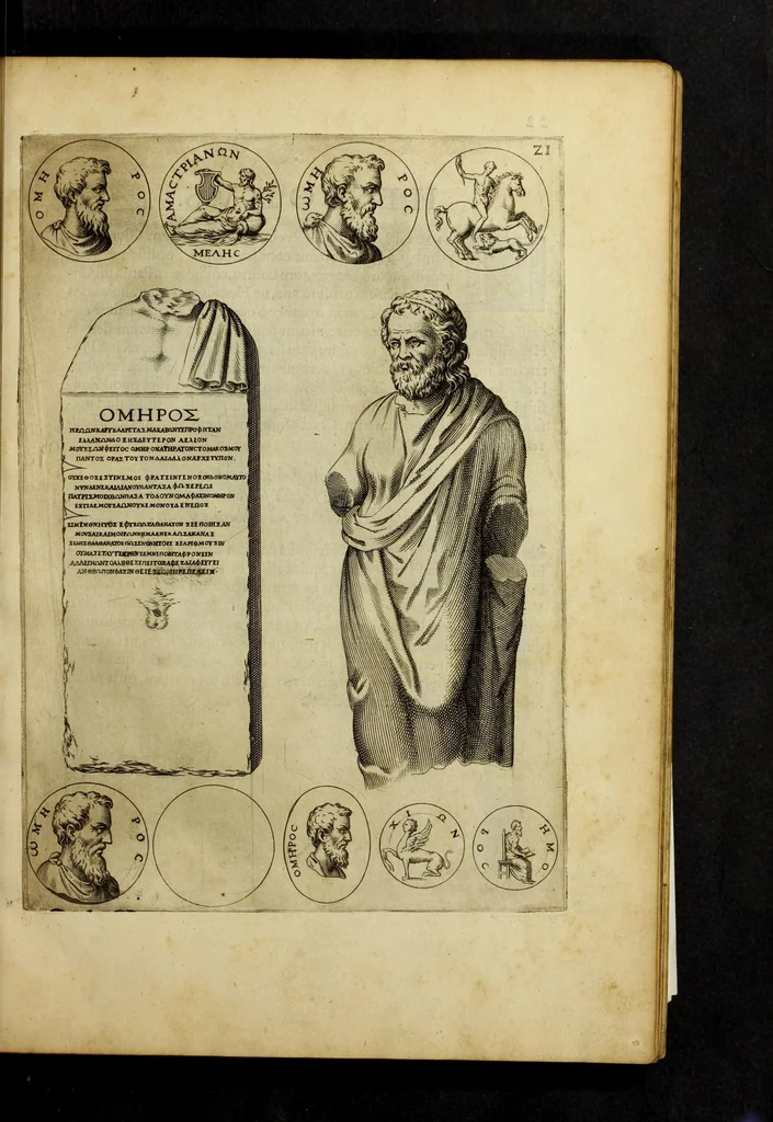 An illustration from Imagines et elogia virorum illustrium et eruditor ex antiquis lapidibus et nomismatib., 1570, leaf 25