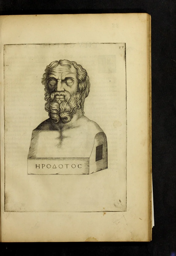 An illustration from Imagines et elogia virorum illustrium et eruditor ex antiquis lapidibus et nomismatib., 1570, leaf 91