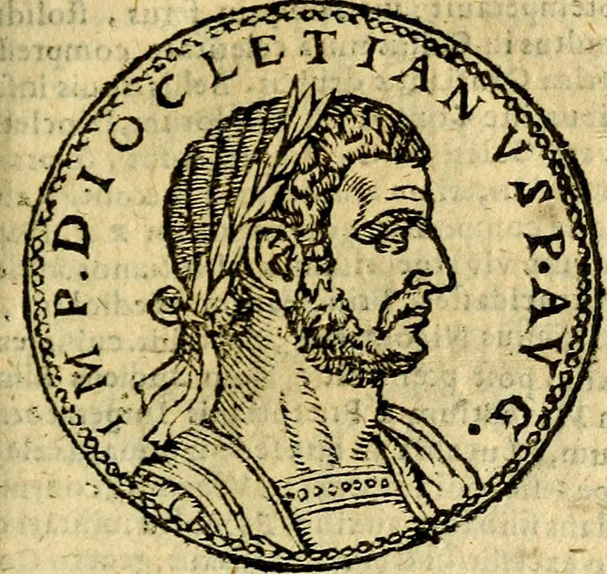 An illustration from Imagines et vitae imperatorvm Romanorvm: Illae ad vetusta numismata fideliter designatae; hae ex probatissimis auctoribus depromtae. Addita ad singulas imagines Ausonÿ & aliorum Elogia Tetrasticha, 1599, leaf 126