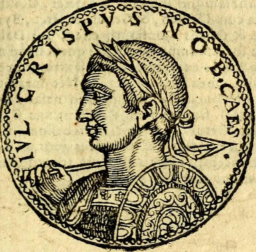 An illustration from Imagines et vitae imperatorvm Romanorvm: Illae ad vetusta numismata fideliter designatae; hae ex probatissimis auctoribus depromtae. Addita ad singulas imagines Ausonÿ & aliorum Elogia Tetrasticha, 1599, leaf 146