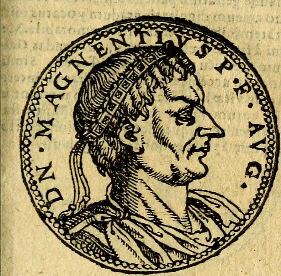 An illustration from Imagines et vitae imperatorvm Romanorvm: Illae ad vetusta numismata fideliter designatae; hae ex probatissimis auctoribus depromtae. Addita ad singulas imagines Ausonÿ & aliorum Elogia Tetrasticha, 1599, leaf 154