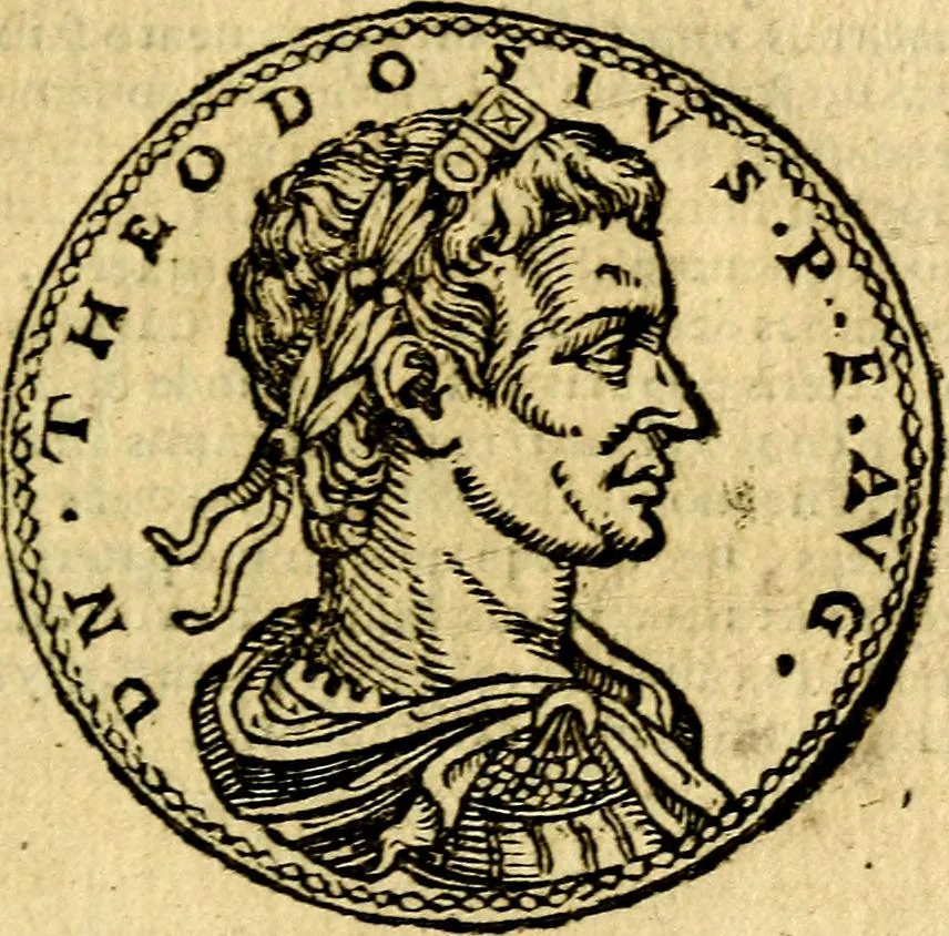 An illustration from Imagines et vitae imperatorvm Romanorvm: Illae ad vetusta numismata fideliter designatae; hae ex probatissimis auctoribus depromtae. Addita ad singulas imagines Ausonÿ & aliorum Elogia Tetrasticha, 1599, leaf 172
