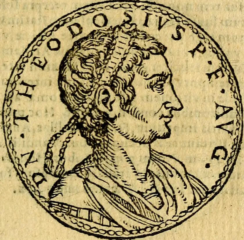 An illustration from Imagines et vitae imperatorvm Romanorvm: Illae ad vetusta numismata fideliter designatae; hae ex probatissimis auctoribus depromtae. Addita ad singulas imagines Ausonÿ & aliorum Elogia Tetrasticha, 1599, leaf 178