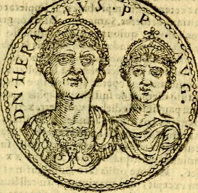 An illustration from Imagines et vitae imperatorvm Romanorvm: Illae ad vetusta numismata fideliter designatae; hae ex probatissimis auctoribus depromtae. Addita ad singulas imagines Ausonÿ & aliorum Elogia Tetrasticha, 1599, leaf 204