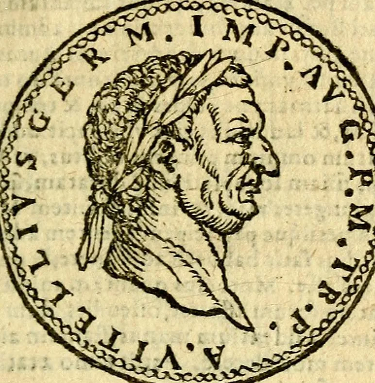 An illustration from Imagines et vitae imperatorvm Romanorvm: Illae ad vetusta numismata fideliter designatae; hae ex probatissimis auctoribus depromtae. Addita ad singulas imagines Ausonÿ & aliorum Elogia Tetrasticha, 1599, leaf 30