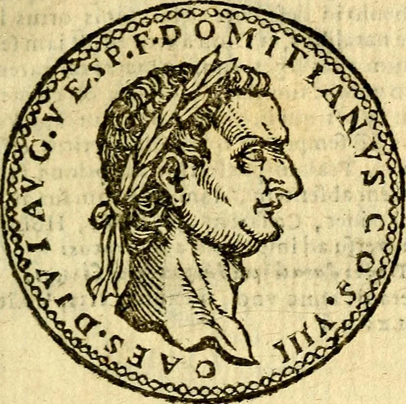 An illustration from Imagines et vitae imperatorvm Romanorvm: Illae ad vetusta numismata fideliter designatae; hae ex probatissimis auctoribus depromtae. Addita ad singulas imagines Ausonÿ & aliorum Elogia Tetrasticha, 1599, leaf 36
