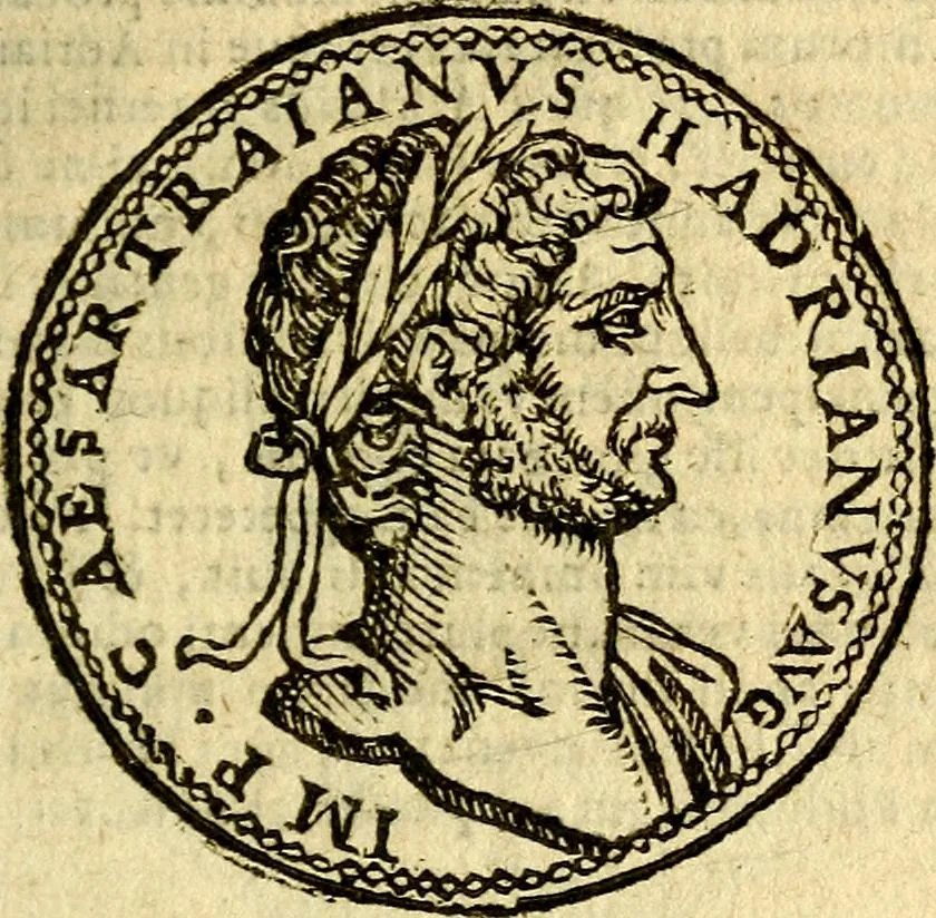 An illustration from Imagines et vitae imperatorvm Romanorvm: Illae ad vetusta numismata fideliter designatae; hae ex probatissimis auctoribus depromtae. Addita ad singulas imagines Ausonÿ & aliorum Elogia Tetrasticha, 1599, leaf 42
