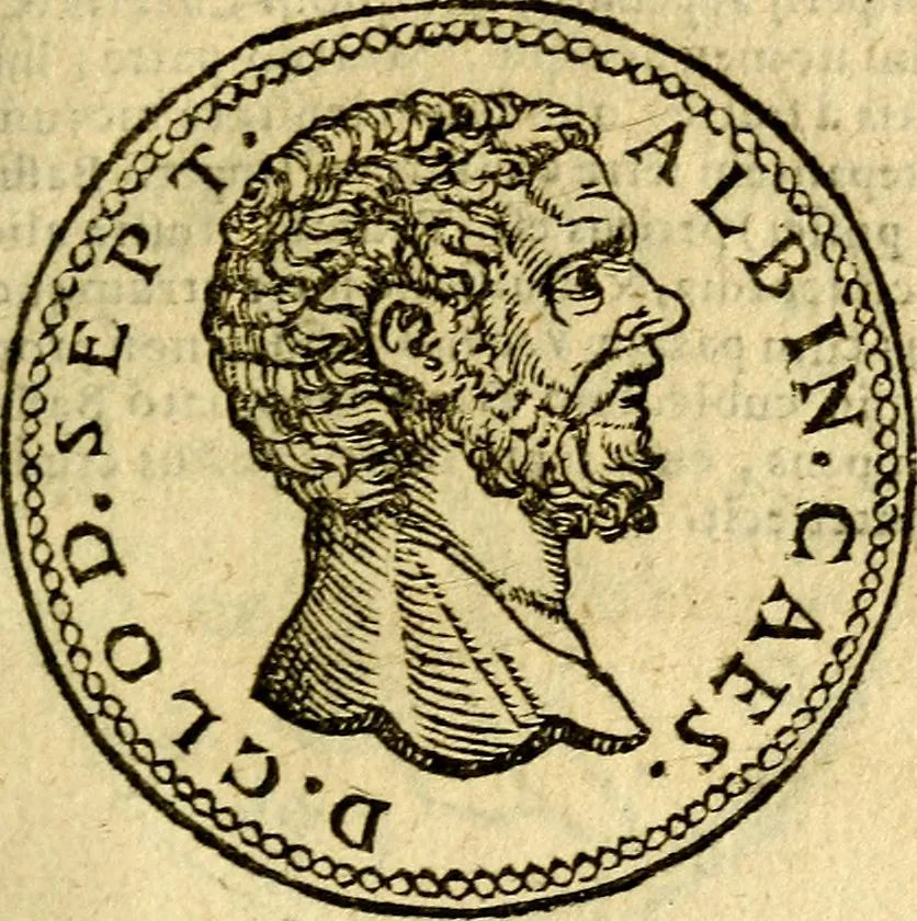 An illustration from Imagines et vitae imperatorvm Romanorvm: Illae ad vetusta numismata fideliter designatae; hae ex probatissimis auctoribus depromtae. Addita ad singulas imagines Ausonÿ & aliorum Elogia Tetrasticha, 1599, leaf 60