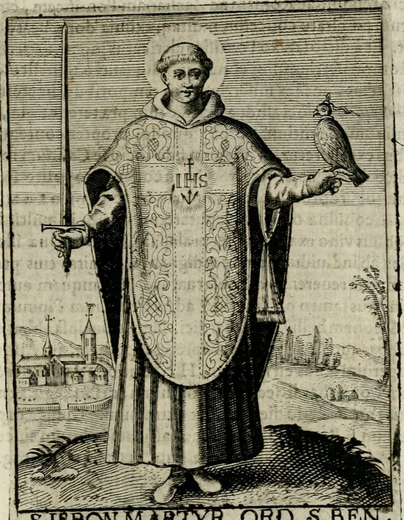 An illustration from Imagines sanctorum ord. S. Benedicti : tabellis aereis expressae cum eulogiis ex eorumdem vitis, 1625, leaf 114