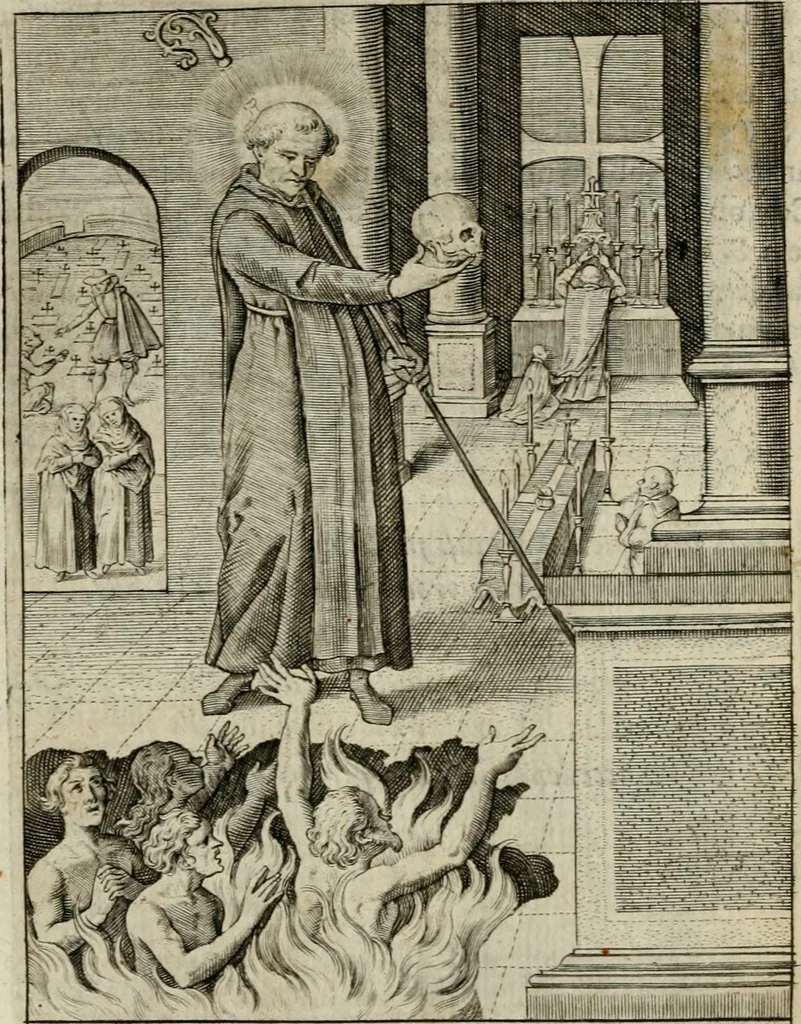 An illustration from Imagines sanctorum ord. S. Benedicti : tabellis aereis expressae cum eulogiis ex eorumdem vitis, 1625, leaf 12