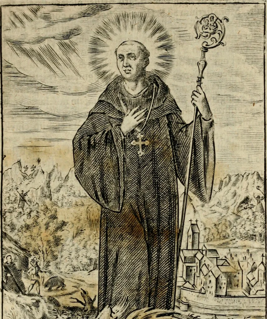 An illustration from Imagines sanctorum ord. S. Benedicti : tabellis aereis expressae cum eulogiis ex eorumdem vitis, 1625, leaf 122