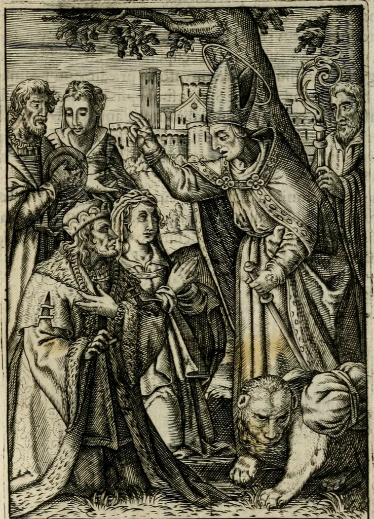 An illustration from Imagines sanctorum ord. S. Benedicti : tabellis aereis expressae cum eulogiis ex eorumdem vitis, 1625, leaf 124