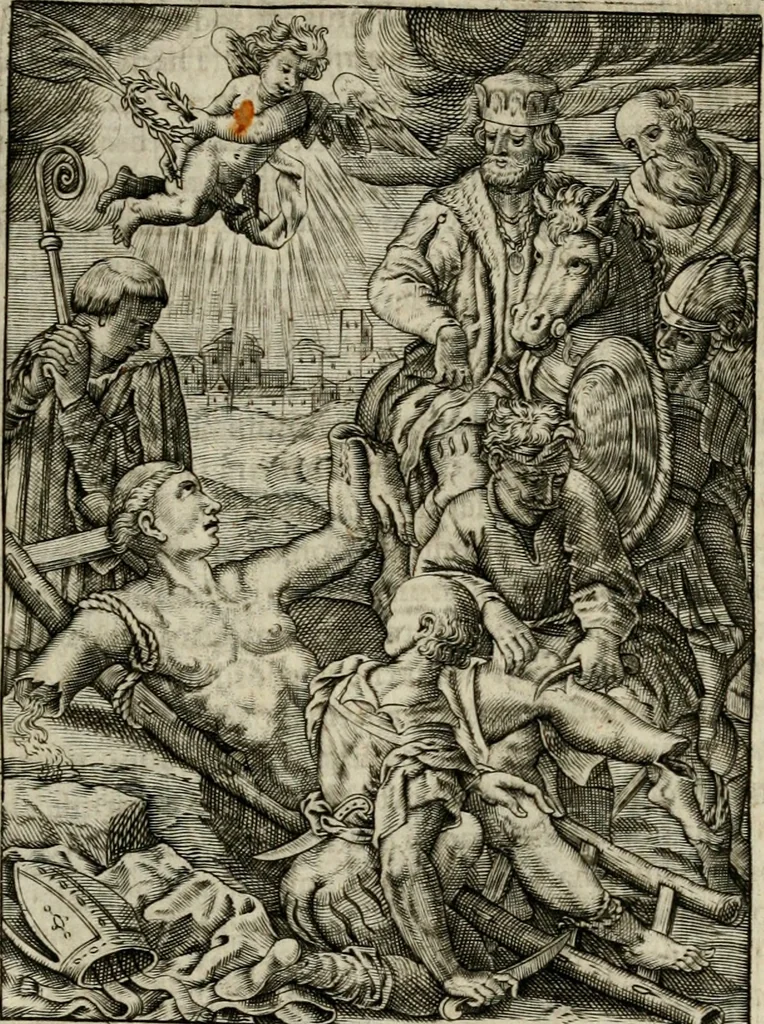 An illustration from Imagines sanctorum ord. S. Benedicti : tabellis aereis expressae cum eulogiis ex eorumdem vitis, 1625, leaf 130