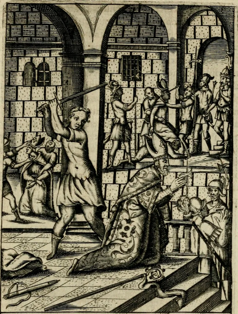 An illustration from Imagines sanctorum ord. S. Benedicti : tabellis aereis expressae cum eulogiis ex eorumdem vitis, 1625, leaf 138