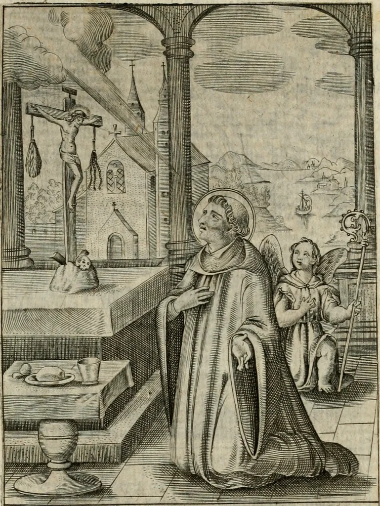 An illustration from Imagines sanctorum ord. S. Benedicti : tabellis aereis expressae cum eulogiis ex eorumdem vitis, 1625, leaf 14