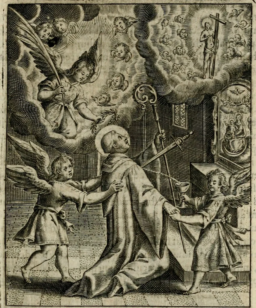 An illustration from Imagines sanctorum ord. S. Benedicti : tabellis aereis expressae cum eulogiis ex eorumdem vitis, 1625, leaf 140