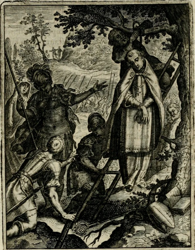 An illustration from Imagines sanctorum ord. S. Benedicti : tabellis aereis expressae cum eulogiis ex eorumdem vitis, 1625, leaf 142