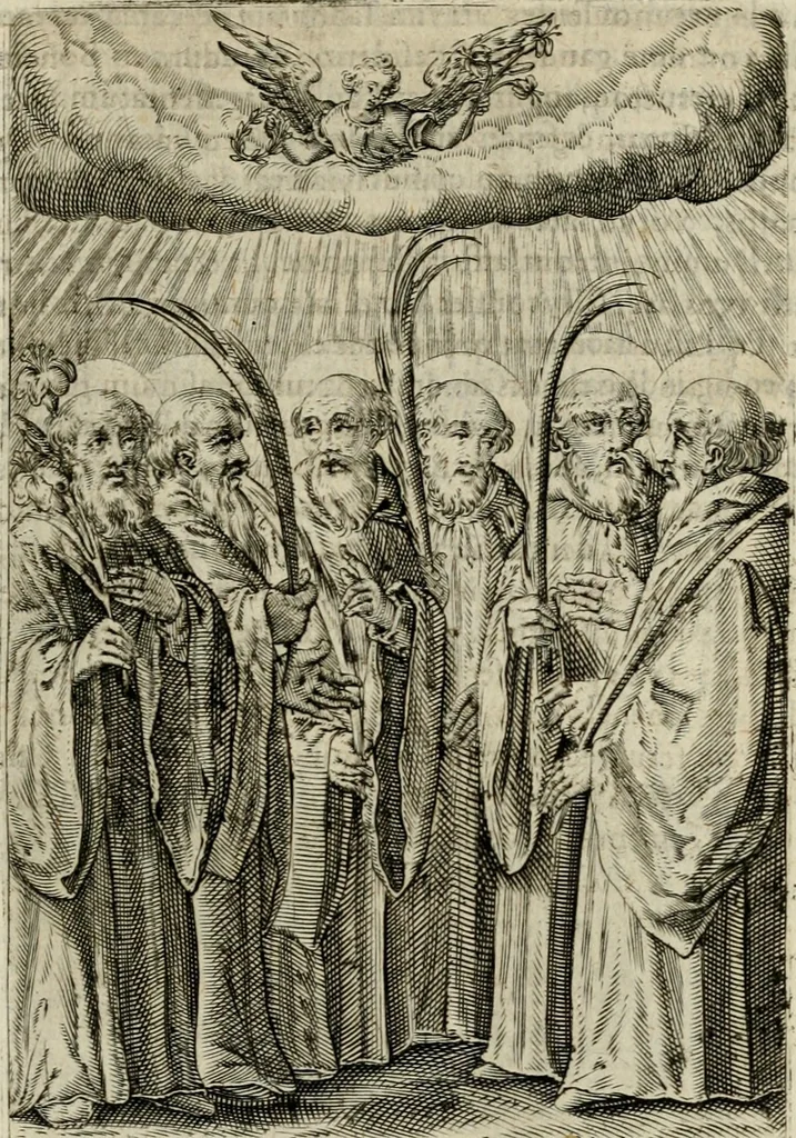 An illustration from Imagines sanctorum ord. S. Benedicti : tabellis aereis expressae cum eulogiis ex eorumdem vitis, 1625, leaf 152