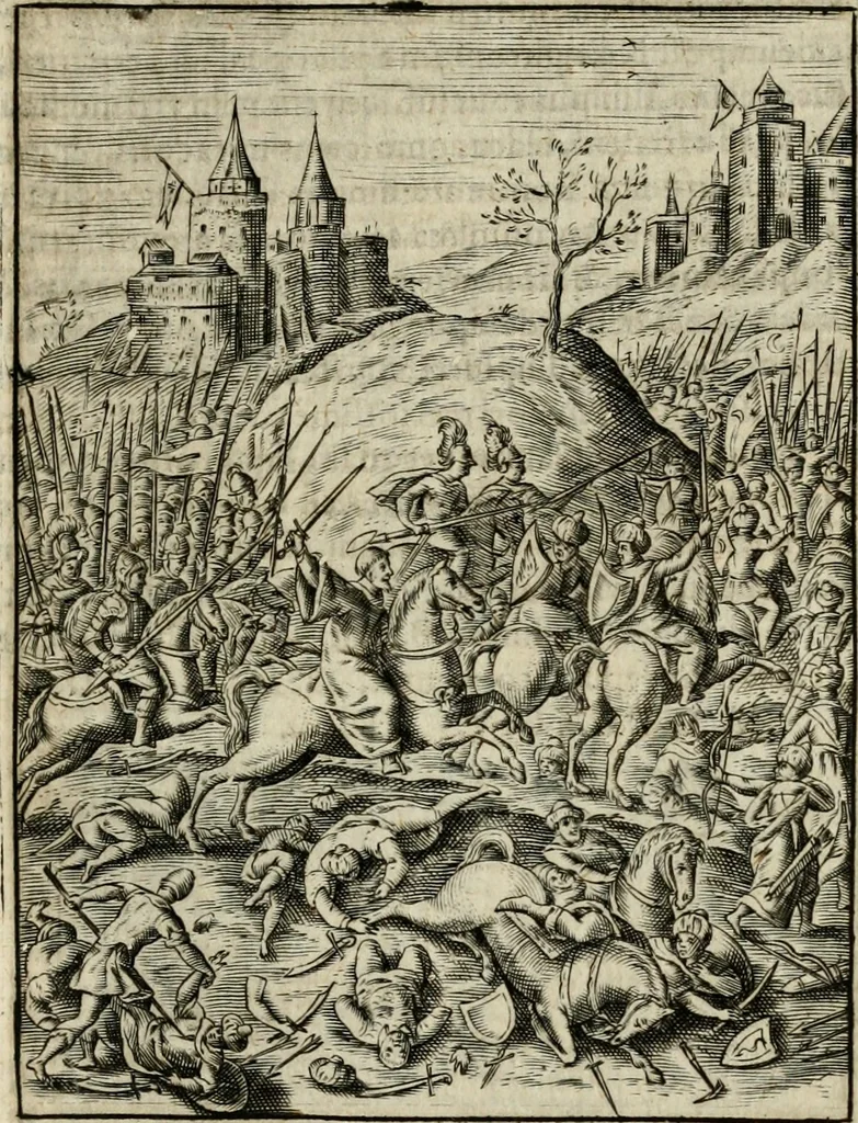 An illustration from Imagines sanctorum ord. S. Benedicti : tabellis aereis expressae cum eulogiis ex eorumdem vitis, 1625, leaf 154