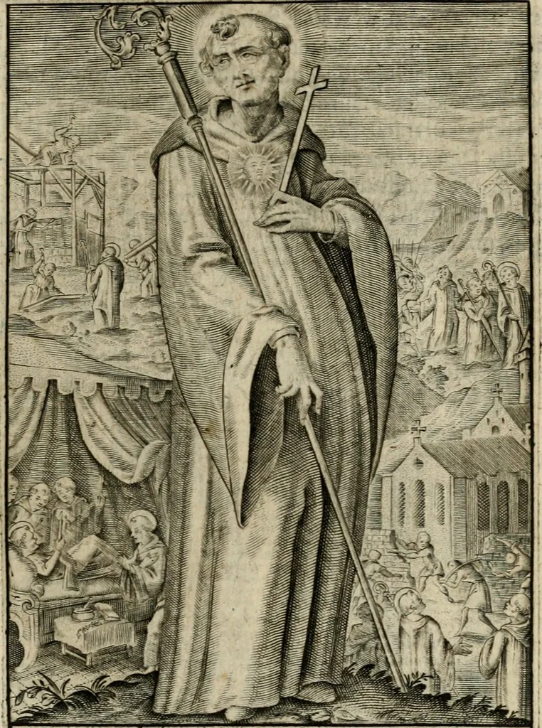 An illustration from Imagines sanctorum ord. S. Benedicti : tabellis aereis expressae cum eulogiis ex eorumdem vitis, 1625, leaf 160