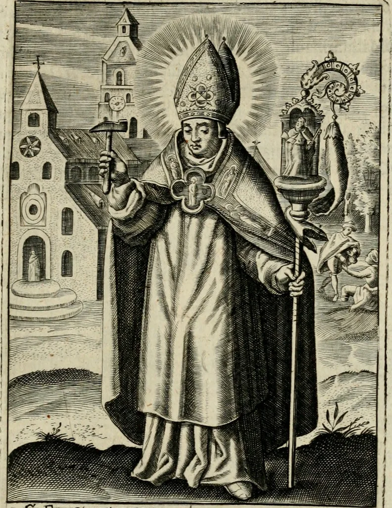An illustration from Imagines sanctorum ord. S. Benedicti : tabellis aereis expressae cum eulogiis ex eorumdem vitis, 1625, leaf 162