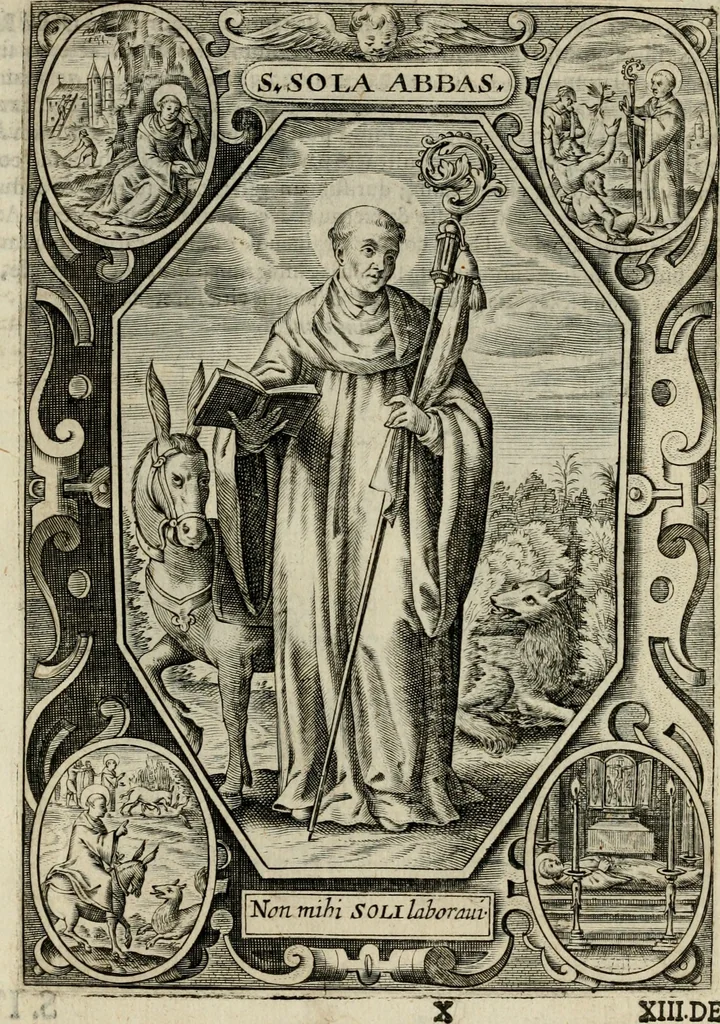 An illustration from Imagines sanctorum ord. S. Benedicti : tabellis aereis expressae cum eulogiis ex eorumdem vitis, 1625, leaf 164