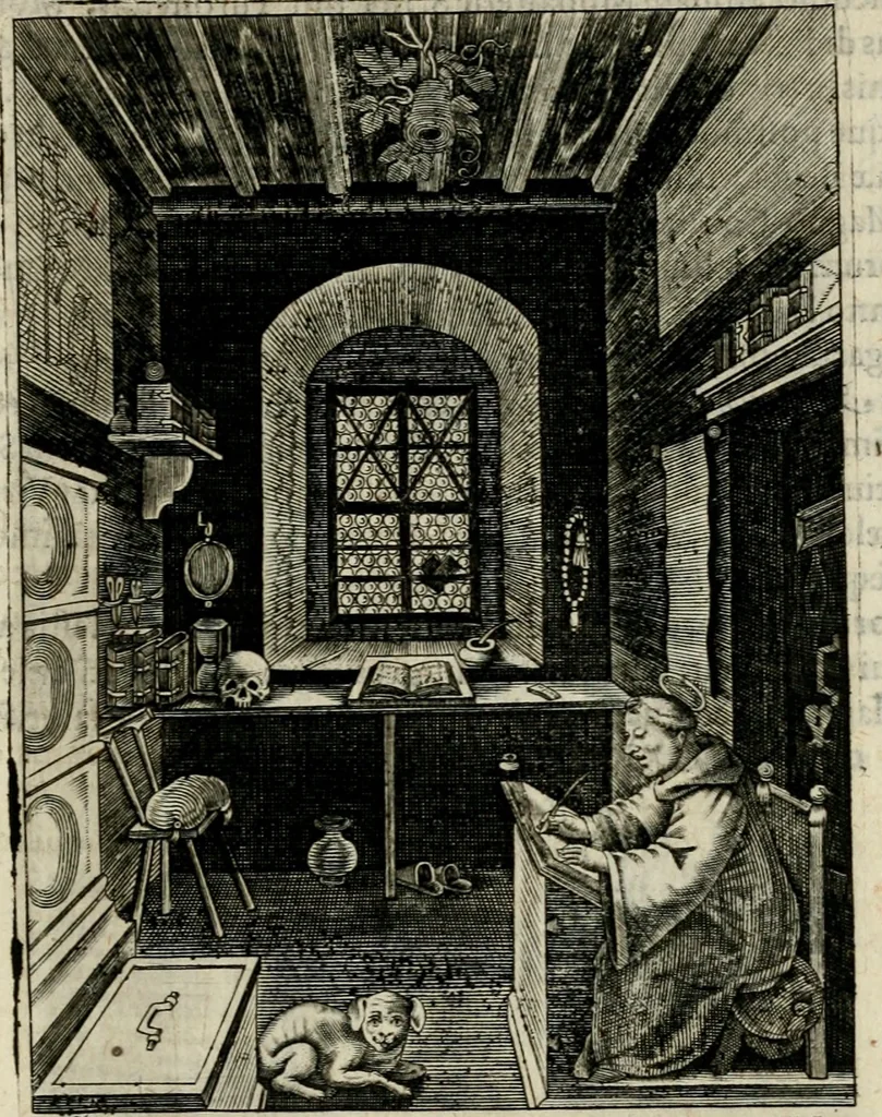 An illustration from Imagines sanctorum ord. S. Benedicti : tabellis aereis expressae cum eulogiis ex eorumdem vitis, 1625, leaf 174