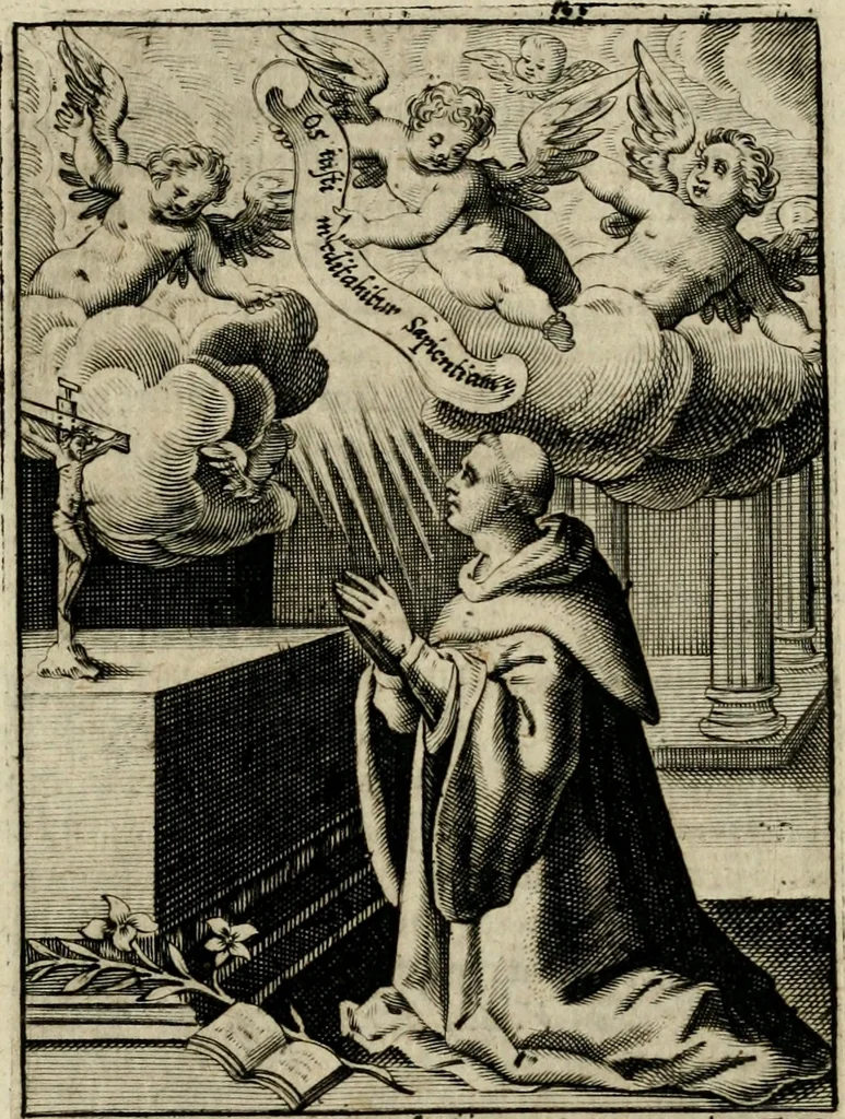 An illustration from Imagines sanctorum ord. S. Benedicti : tabellis aereis expressae cum eulogiis ex eorumdem vitis, 1625, leaf 24