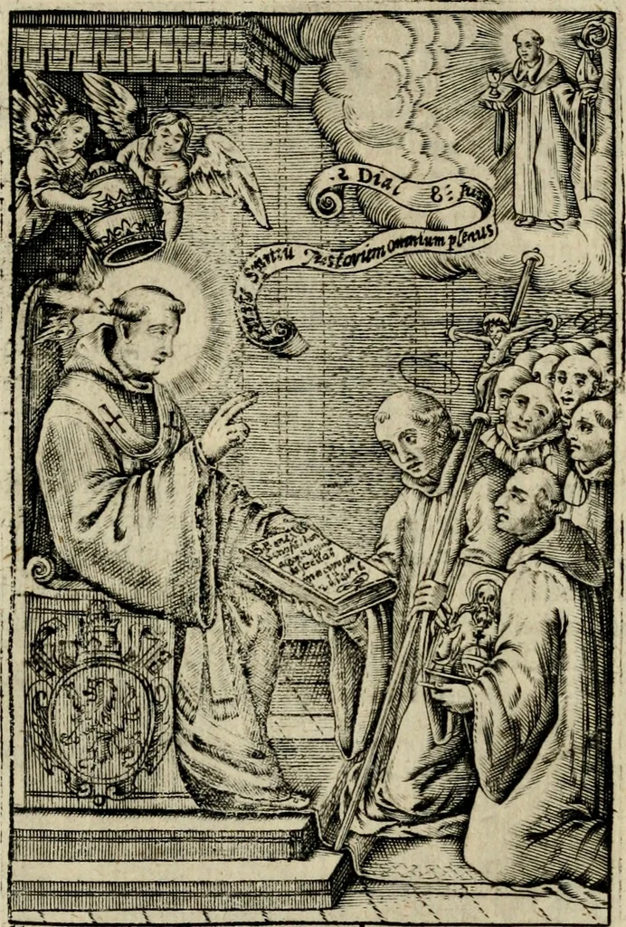 An illustration from Imagines sanctorum ord. S. Benedicti : tabellis aereis expressae cum eulogiis ex eorumdem vitis, 1625, leaf 26