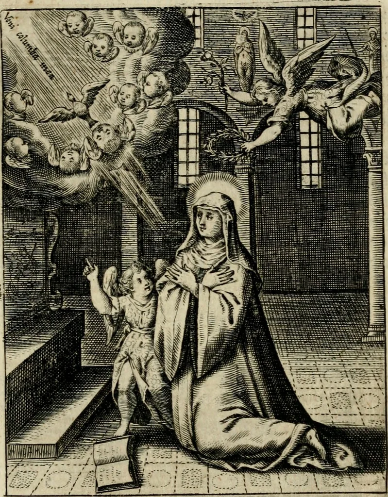 An illustration from Imagines sanctorum ord. S. Benedicti : tabellis aereis expressae cum eulogiis ex eorumdem vitis, 1625, leaf 34