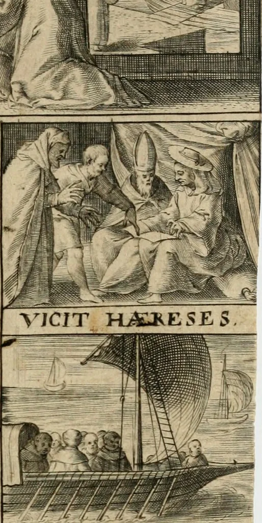 An illustration from Imagines sanctorum ord. S. Benedicti : tabellis aereis expressae cum eulogiis ex eorumdem vitis, 1625, leaf 4
