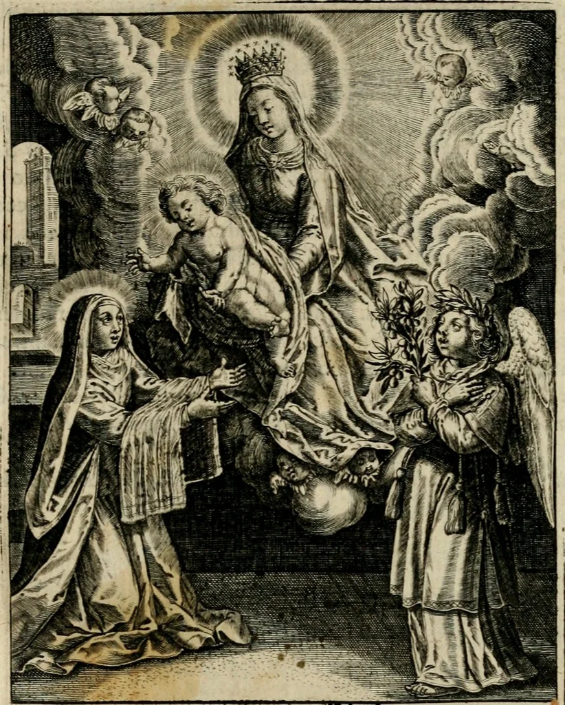 An illustration from Imagines sanctorum ord. S. Benedicti : tabellis aereis expressae cum eulogiis ex eorumdem vitis, 1625, leaf 44