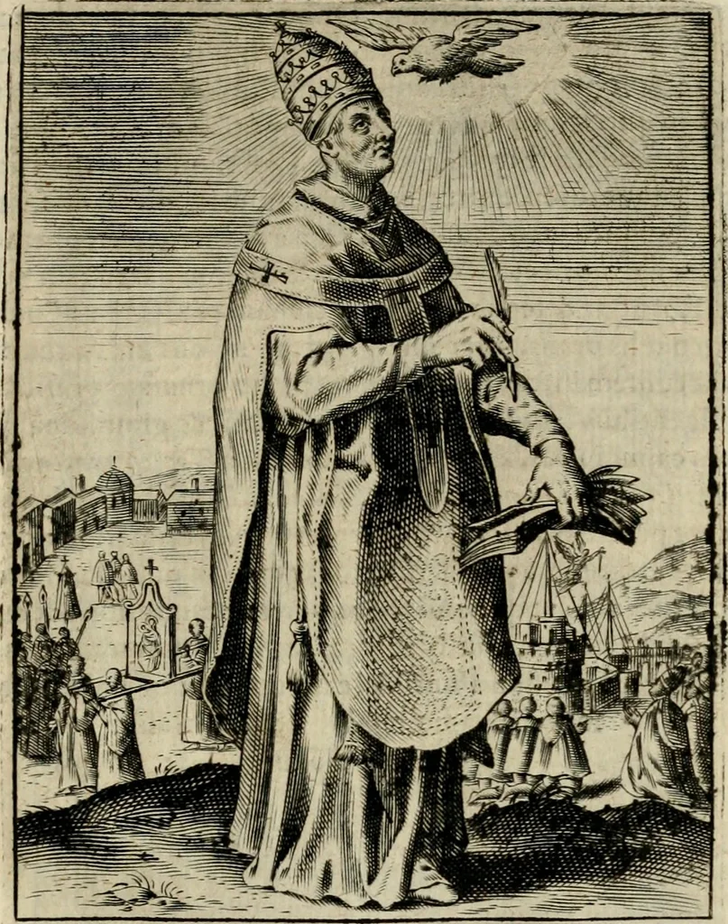 An illustration from Imagines sanctorum ord. S. Benedicti : tabellis aereis expressae cum eulogiis ex eorumdem vitis, 1625, leaf 48