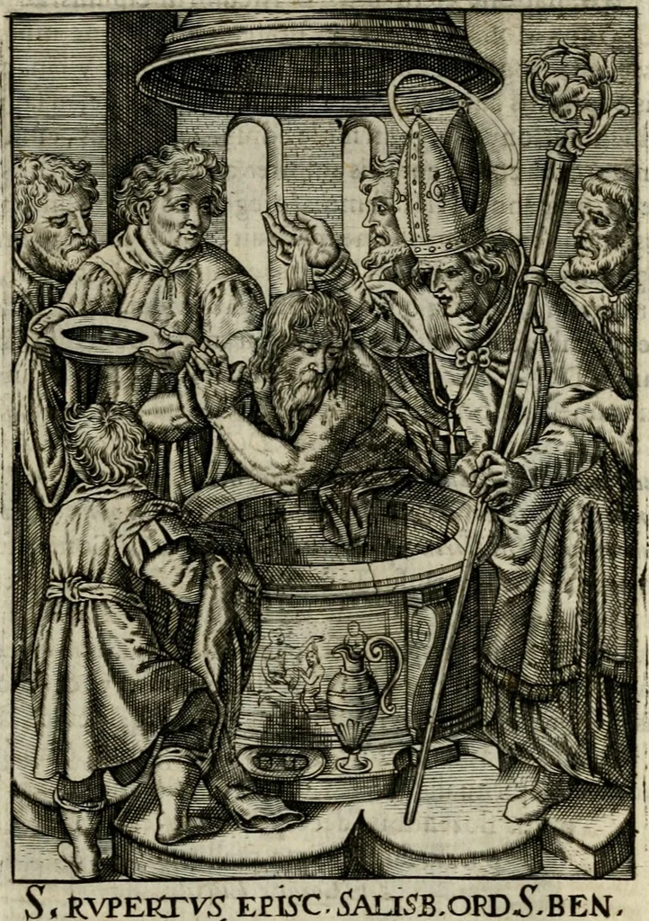 An illustration from Imagines sanctorum ord. S. Benedicti : tabellis aereis expressae cum eulogiis ex eorumdem vitis, 1625, leaf 52