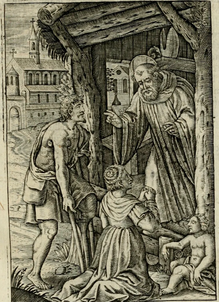 An illustration from Imagines sanctorum ord. S. Benedicti : tabellis aereis expressae cum eulogiis ex eorumdem vitis, 1625, leaf 56