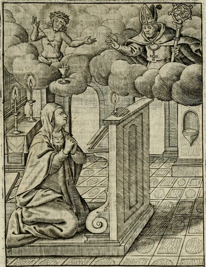 An illustration from Imagines sanctorum ord. S. Benedicti : tabellis aereis expressae cum eulogiis ex eorumdem vitis, 1625, leaf 58