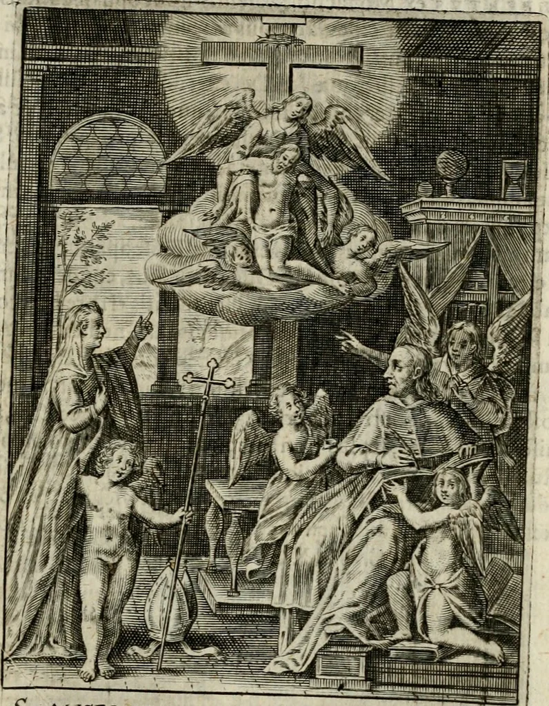 An illustration from Imagines sanctorum ord. S. Benedicti : tabellis aereis expressae cum eulogiis ex eorumdem vitis, 1625, leaf 60
