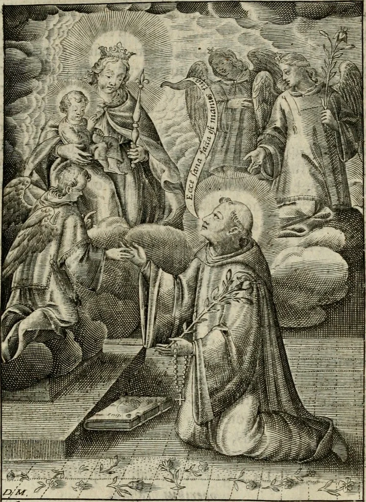 An illustration from Imagines sanctorum ord. S. Benedicti : tabellis aereis expressae cum eulogiis ex eorumdem vitis, 1625, leaf 70