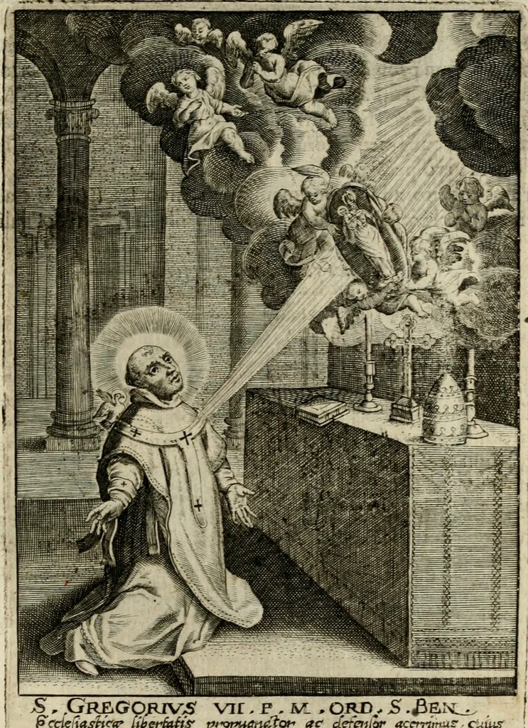 An illustration from Imagines sanctorum ord. S. Benedicti : tabellis aereis expressae cum eulogiis ex eorumdem vitis, 1625, leaf 74