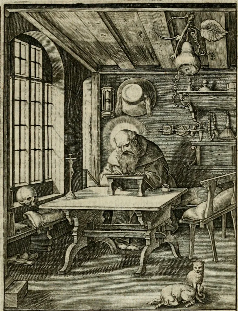 An illustration from Imagines sanctorum ord. S. Benedicti : tabellis aereis expressae cum eulogiis ex eorumdem vitis, 1625, leaf 78