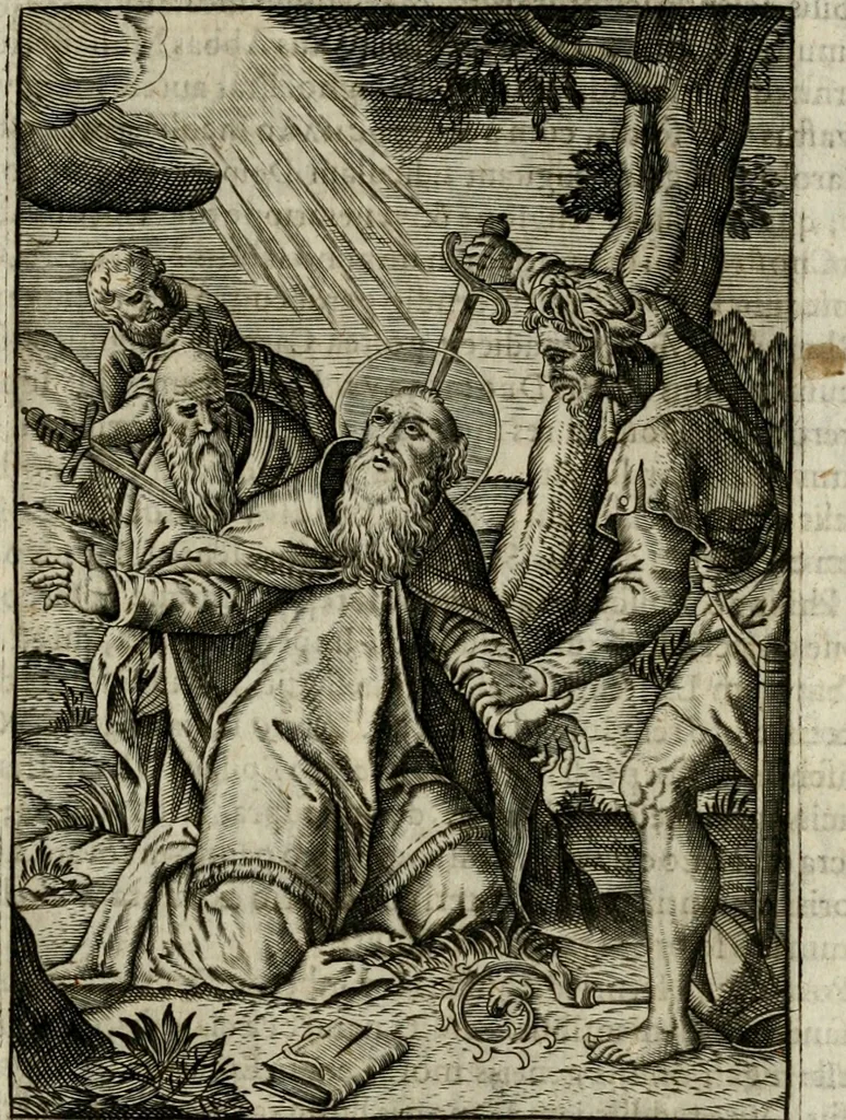 An illustration from Imagines sanctorum ord. S. Benedicti : tabellis aereis expressae cum eulogiis ex eorumdem vitis, 1625, leaf 82