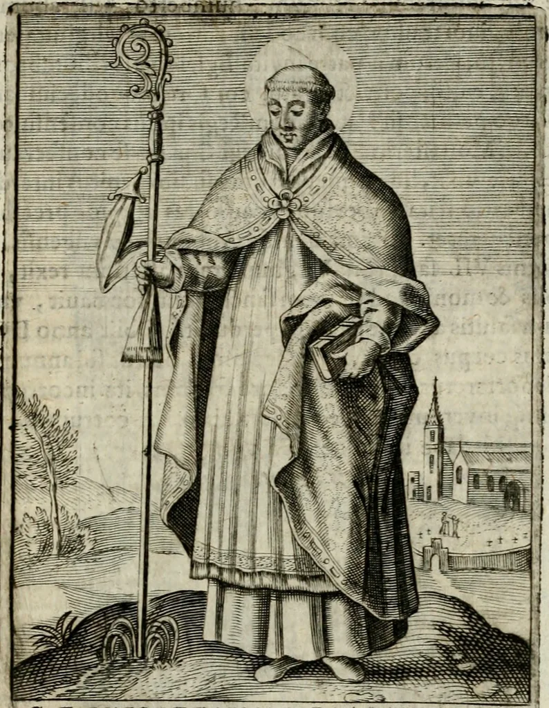 An illustration from Imagines sanctorum ord. S. Benedicti : tabellis aereis expressae cum eulogiis ex eorumdem vitis, 1625, leaf 90