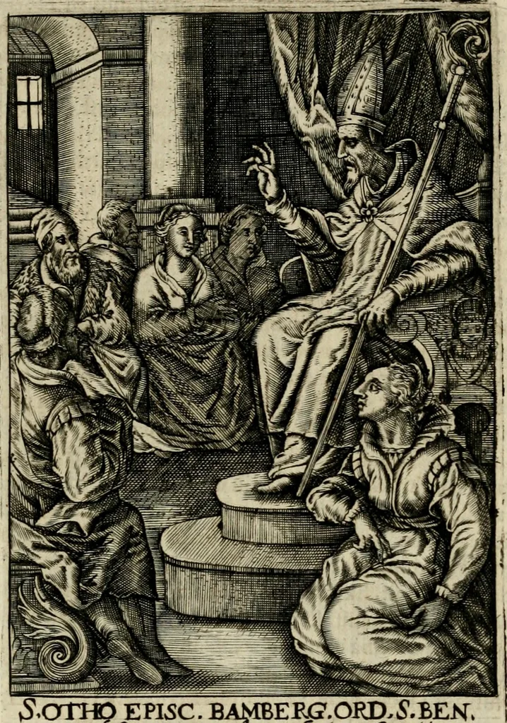 An illustration from Imagines sanctorum ord. S. Benedicti : tabellis aereis expressae cum eulogiis ex eorumdem vitis, 1625, leaf 98