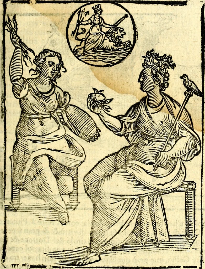 An illustration from Imagini delli dei de gl'antichi, 1647, leaf 134