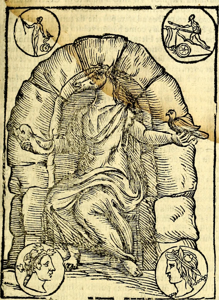 An illustration from Imagini delli dei de gl'antichi, 1647, leaf 156