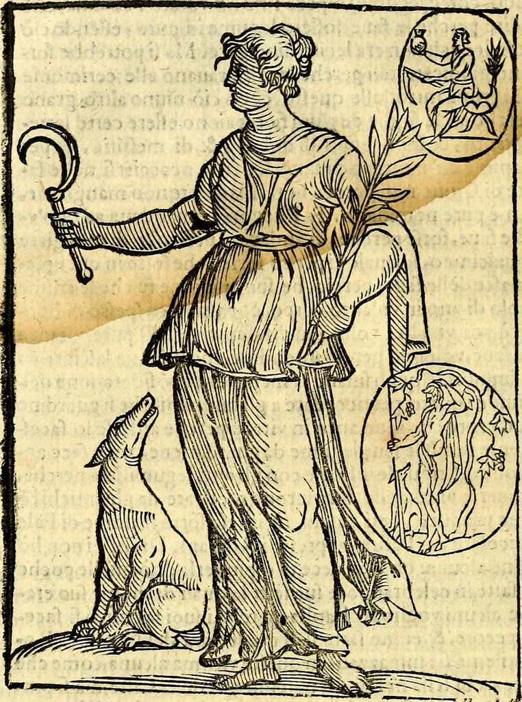 An illustration from Imagini delli dei de gl'antichi, 1647, leaf 159